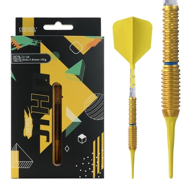 CUESOUL JIHO S3 19 gram 90% Tungsten Soft Tip Dart Set w/ ROST T19 Flight