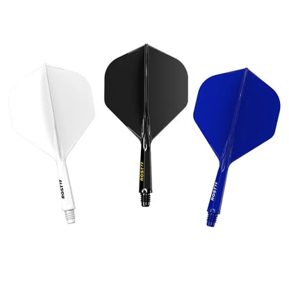 CUESOUL ROST 77 Integrated Dart Shaft & Flight - Big Standard Shape - Medium - Black White Blue