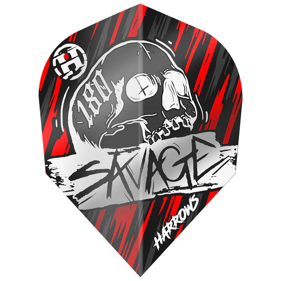 Harrows Savage Red/Silver Standard Dart Flights