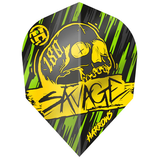 Harrows Savage Yellow/Green Standard Dart Flights