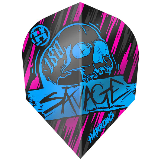 Harrows Savage Aqua/Pink Standard Dart Flights