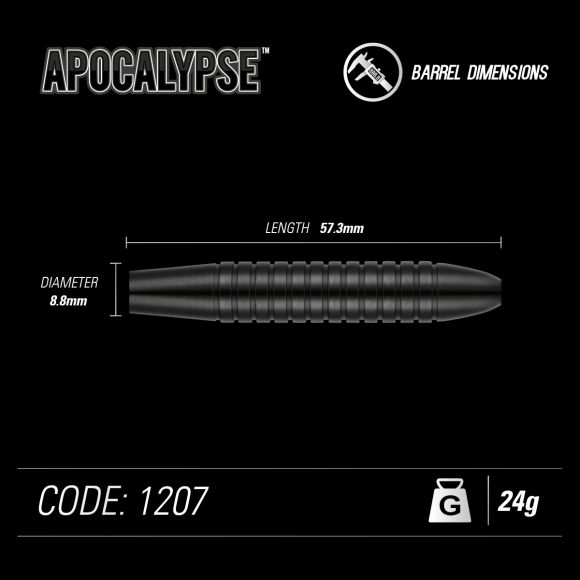 Winmau Apocalypse Steel Tip Dart Set 24 gram Brass