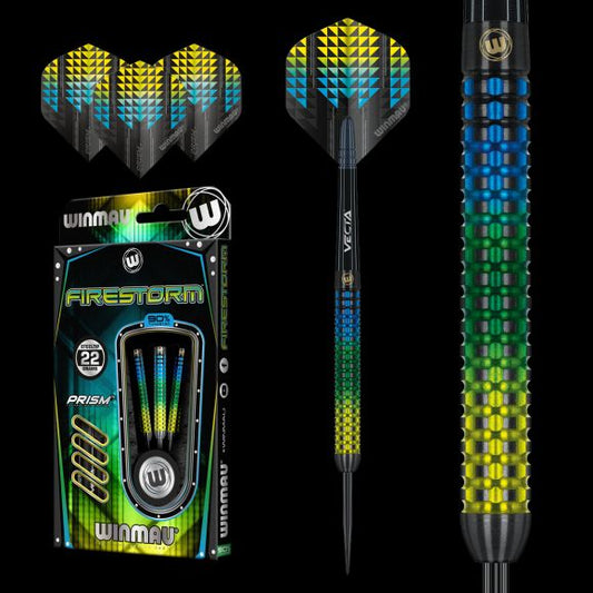 Winmau Firestorm Steel Tip Dart Set 22 gram 90% Tungsten alloy