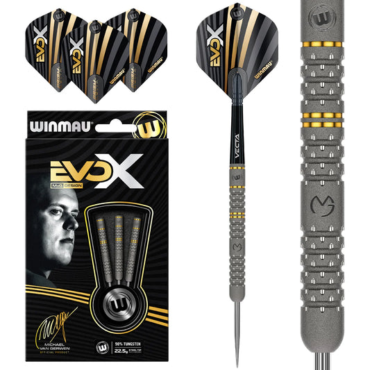 Winmau Michael Van Gerwen MvG EvoX Steel Tip Darts 22.5g 90% Tungsten alloy