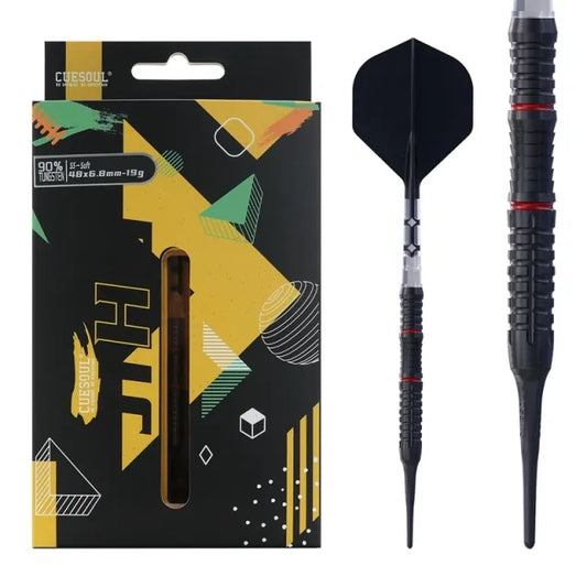 CUESOUL JIHO S5 19 gram 90% Tungsten Soft Tip Dart Set w/ ROST T19 Flight