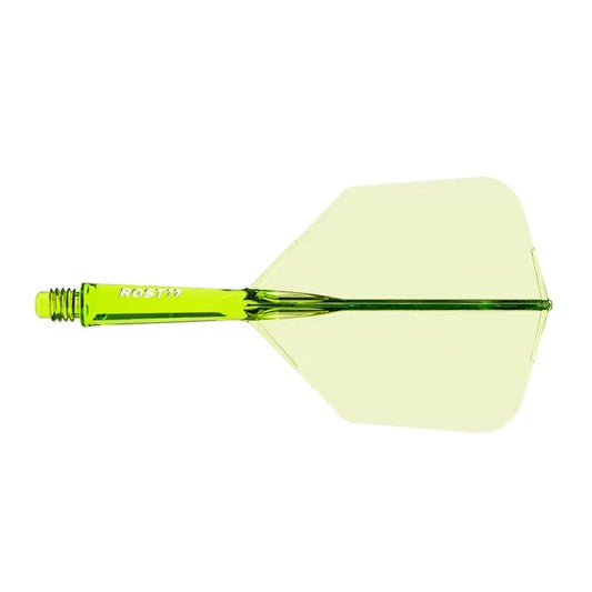 CUESOUL ROST 77 Integrated Dart Shaft & Flight - Big Wing Shape - Long - Transparent Green