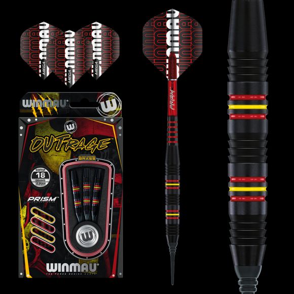 Winmau Outrage 18 gram Brass Soft Tip Darts