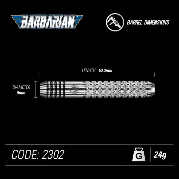 Winmau Barbarian Steel Tip Dart Set 24 gram Inox Steel