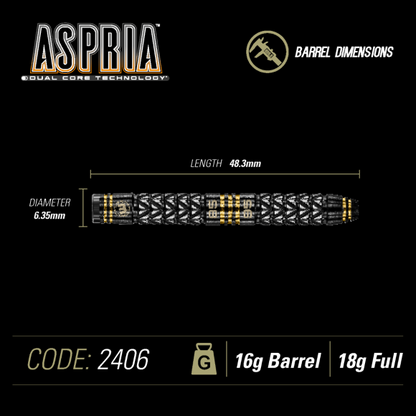 Aspria 18 gram 95%/85% Tungsten alloy Dual Core technology SOFT TIP