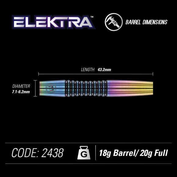 Elektra 18 gram barrel / 20 gram full 90% Tungsten alloy SOFT TIP