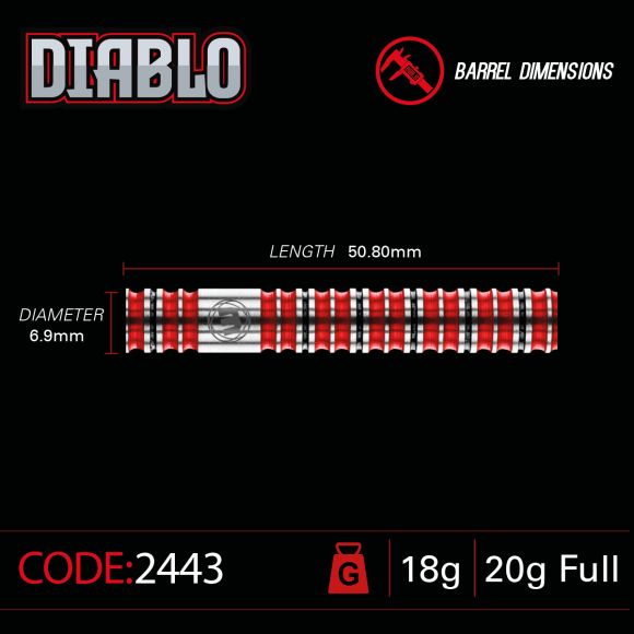 Diablo 18 gram barrel/20 gram full 90% Tungsten alloy SOFT TIP