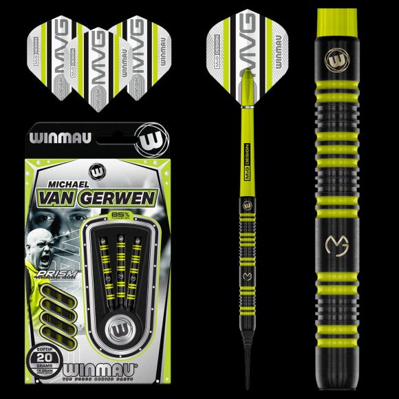 MvG Michael Van Gerwen 85% Pro Series 18 gram barrel/20 gram full 85% Tungsten alloy Soft Tip