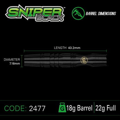 Sniper Black 20 gram 90% Tungsten alloy SOFT TIP