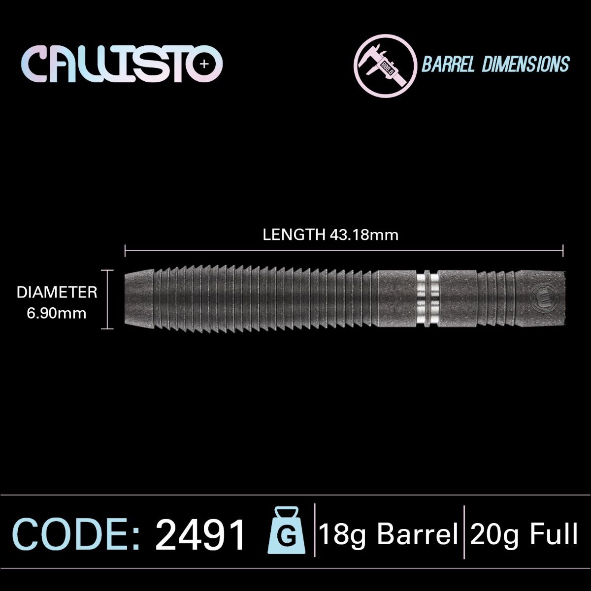 Winmau Callisto 2 SOFT TIP Dart Set 20 gram 90% Tungsten Alloy