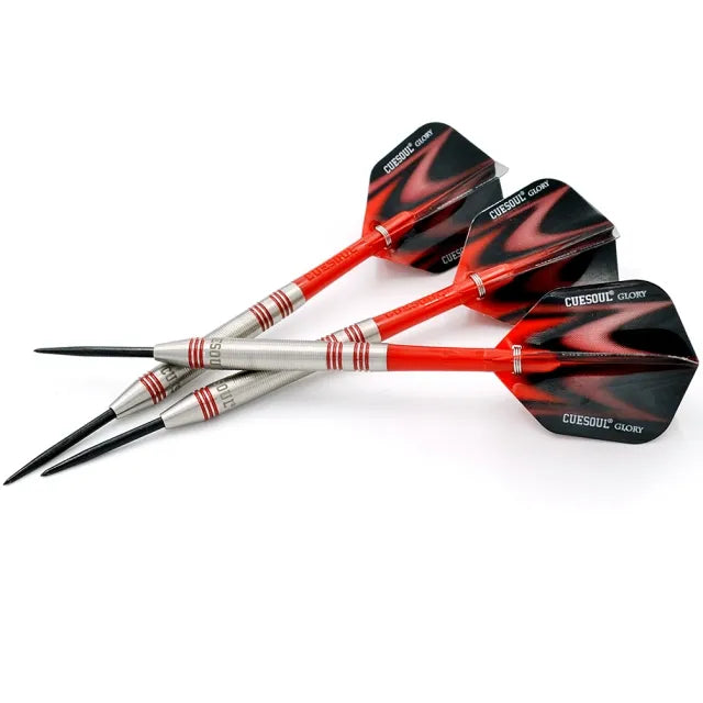 CUESOUL Glory 26 gram Red Lines & Red Shaft 85% Tungsten Steel Tip Dart Set