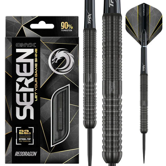 Red Dragon Seren 1 Onyx Steel Tip Darts 90% Tungsten - 22gm