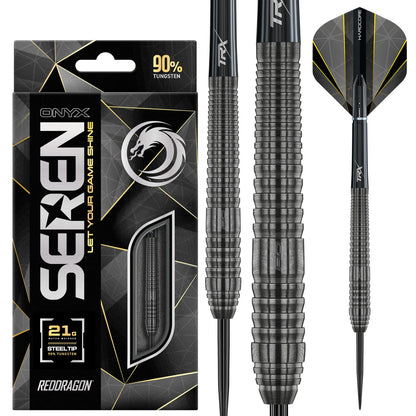 Red Dragon Seren 2 Onyx Steel Tip Darts 90% Tungsten - 21gm