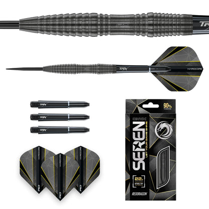 Red Dragon Seren 3 Onyx Steel Tip Darts 90% Tungsten - 22gm