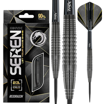 Red Dragon Seren 4 Onyx Steel Tip Darts 90% Tungsten - 23gm