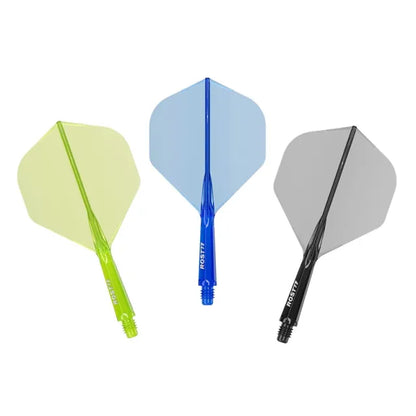 CUESOUL ROST 77 Integrated Dart Shaft & Flight - Big Standard Shape - Long - Transparent B/B/G