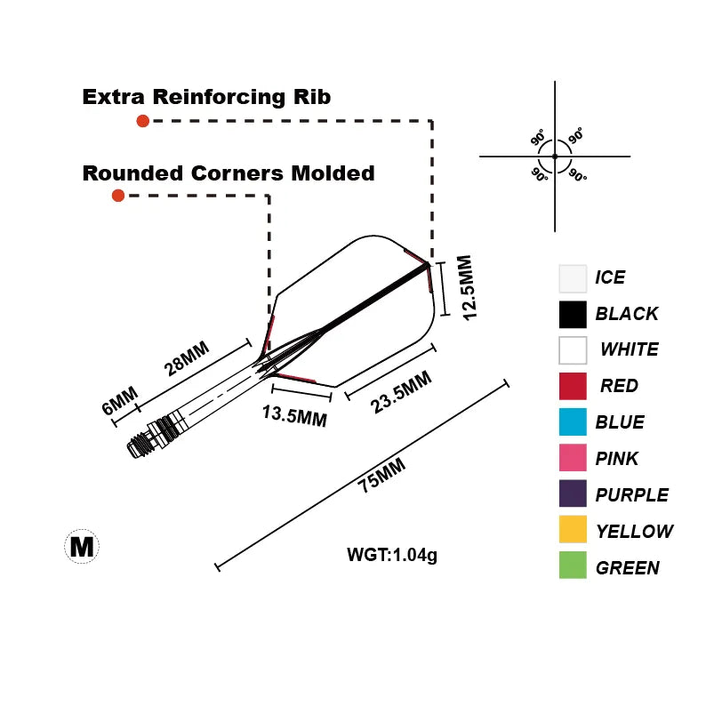 CUESOUL ROST AK5 Integrated Dart Shaft & Flight - Slim Shape - Medium - Orange