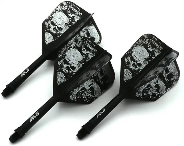 CUESOUL ROST AK5 Integrated Dart Shaft & Flight - Big Wing Shape - Long - Skulls Black