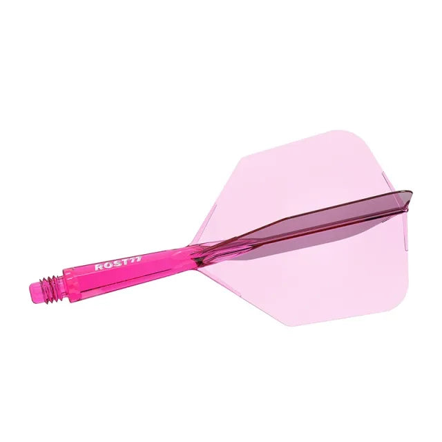 CUESOUL ROST 77 Integrated Dart Shaft & Flight - Big Wing Shape - Short - Transparent Pink