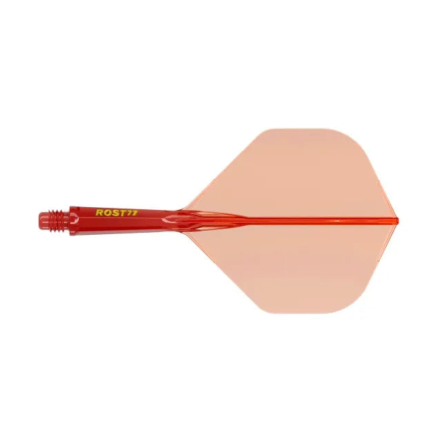 CUESOUL ROST 77 Integrated Dart Shaft & Flight - Big Standard Shape - Short - Transparent Red