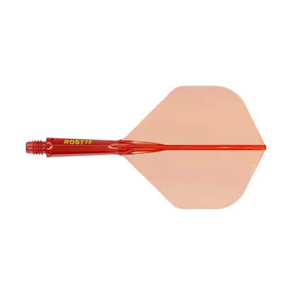 CUESOUL ROST 77 Integrated Dart Shaft & Flight - Big Standard Shape - Short - Transparent Red