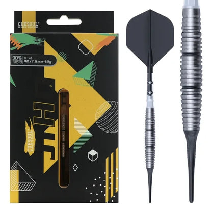 CUESOUL JIHO S8 19 gram 90% Tungsten Soft Tip Dart Set w/ ROST T19 Flight