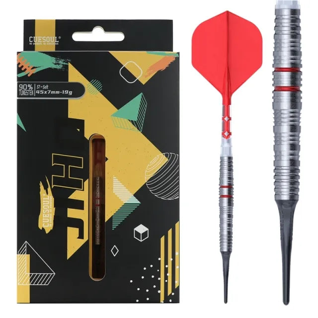 CUESOUL JIHO S7 19 gram 90% Tungsten Soft Tip Dart Set w/ ROST T19 Flight