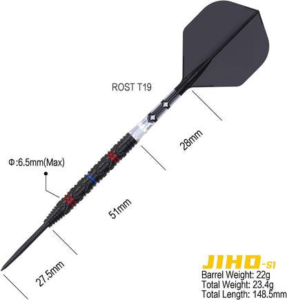 CUESOUL JIHO S1 22 gram 90% Tungsten Steel Tip Dart Set w/ ROST T19 Flight