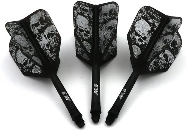 CUESOUL ROST AK5 Integrated Dart Shaft & Flight - Big Wing Shape - Long - Skulls Black