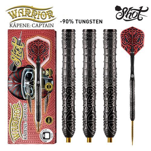 Shot Warrior Kapene Captain Steel Tip Dart Set-90% Tungsten-22gm