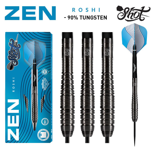 Shot Zen Roshi Steel Tip Dart Set-90% Tungsten-23gm