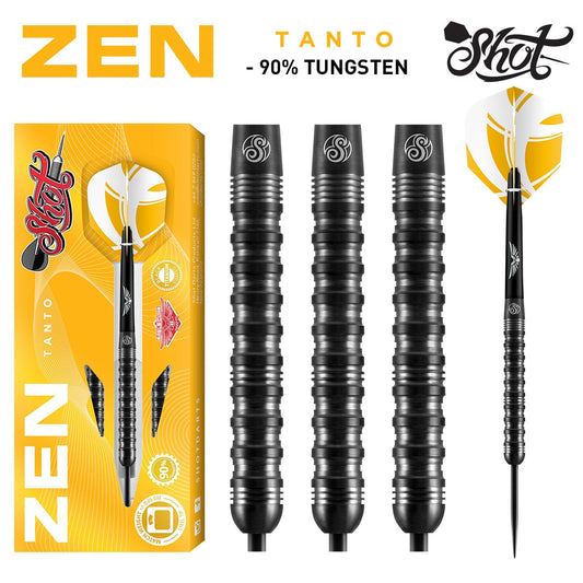 Shot Zen Tanto Steel Tip Dart Set-90% Tungsten-24gm