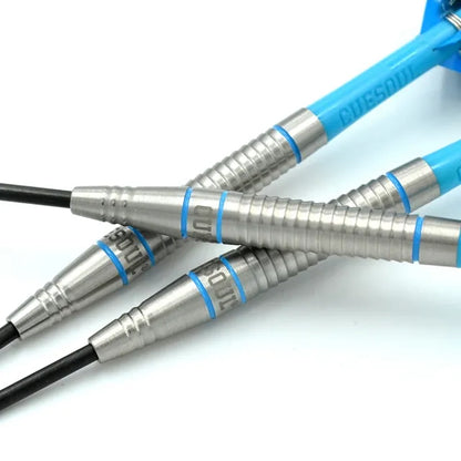 CUESOUL Glory 24 gram Blue Grooves & Blue Shaft 85% Tungsten Steel Tip Dart Set