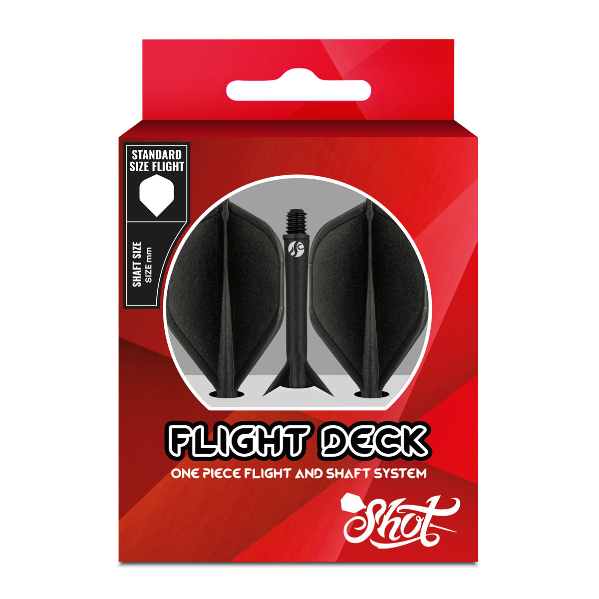 Shot Flight Deck One Piece Dart Flight and Shaft System Black In-Between