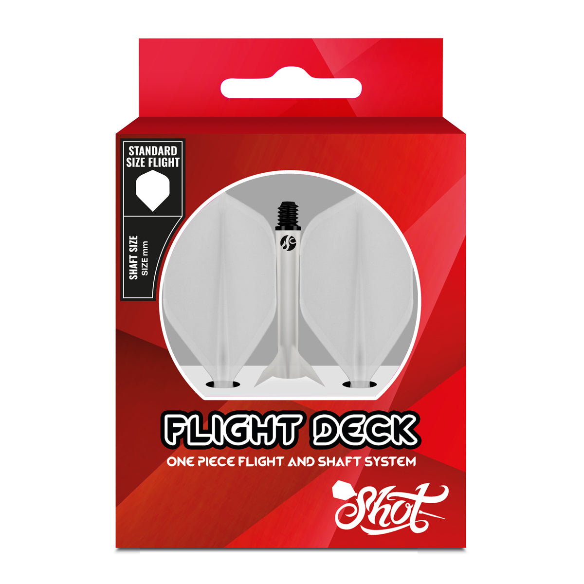 Shot Flight Deck One Piece Dart Flight and Shaft System Clear In-Between