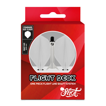 Shot Flight Deck One Piece Dart Flight and Shaft System Clear In-Between