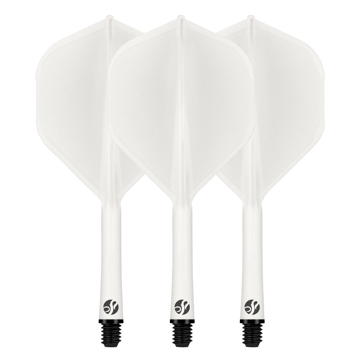 Shot Flight Deck One Piece Dart Flight and Shaft System White Medium