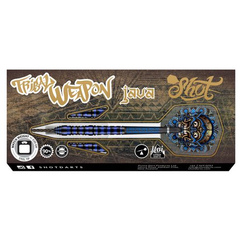 Shot Tribal Weapon Java Steel Tip Dart Set-90% Tungsten-25gm