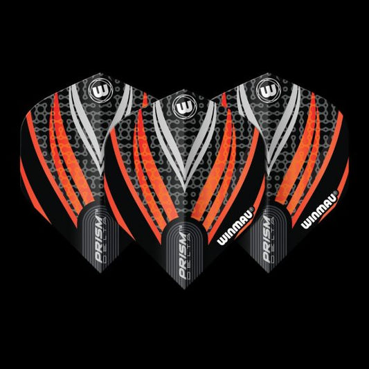 Winmau Prism Delta Black, White & Orange Extra Thick Flights