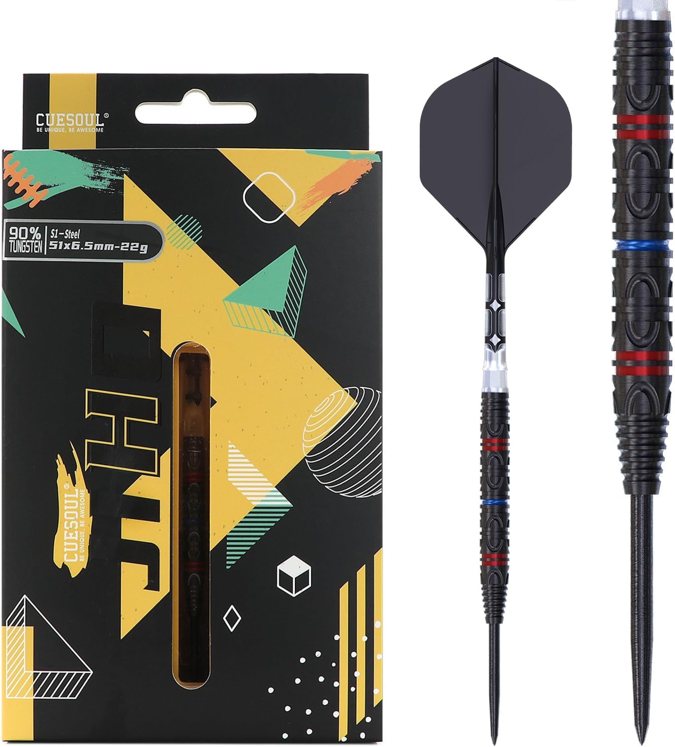 CUESOUL JIHO S1 22 gram 90% Tungsten Steel Tip Dart Set w/ ROST T19 Flight