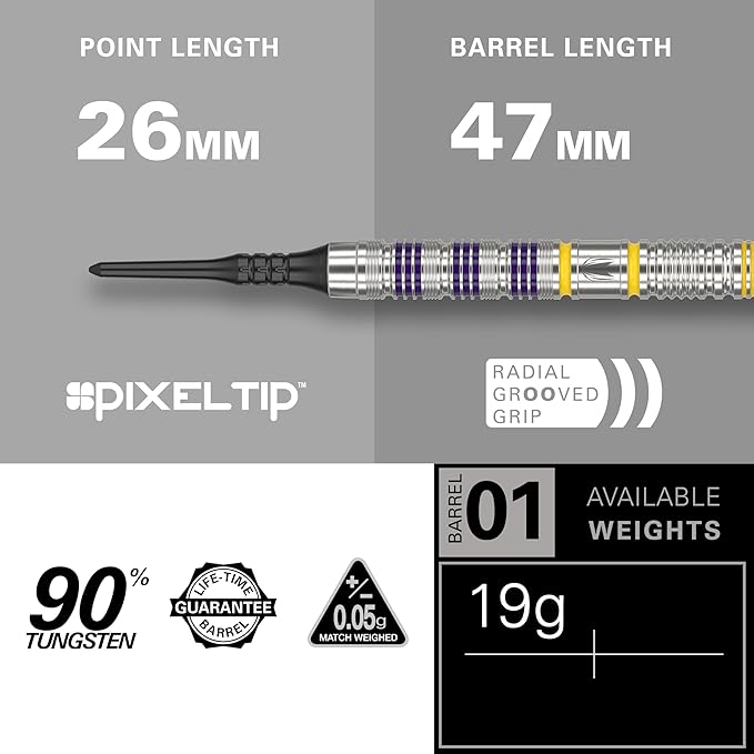 Target Luke Littler Loadout Soft Tip Darts 90% Tungsten 19g