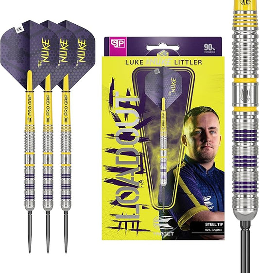 Target Luke Littler Loadout Swiss Point Steel Tip Darts 90% Tungsten 22g