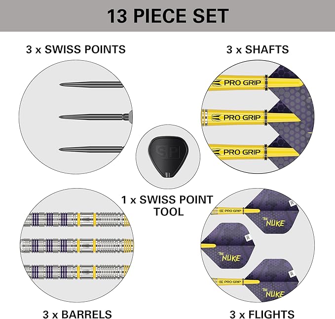 Target Luke Littler Loadout Swiss Point Steel Tip Darts 90% Tungsten 24g