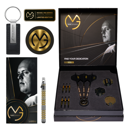 Winmau Michael Van Gerwen MVG Limited Edition 5 Year Anniversary Steel Tip Darts in Gift box 90% Tungsten