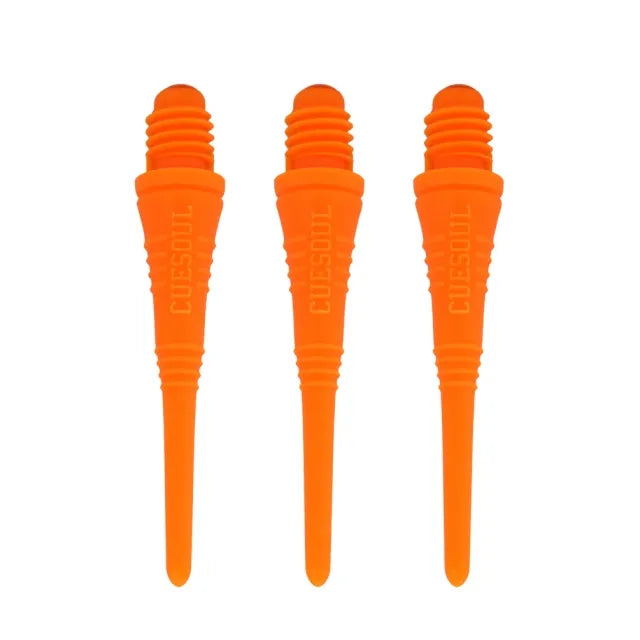 CUESOUL Soft Tip Darts Points 2BA Thread Pack of 100 in Tin - Orange