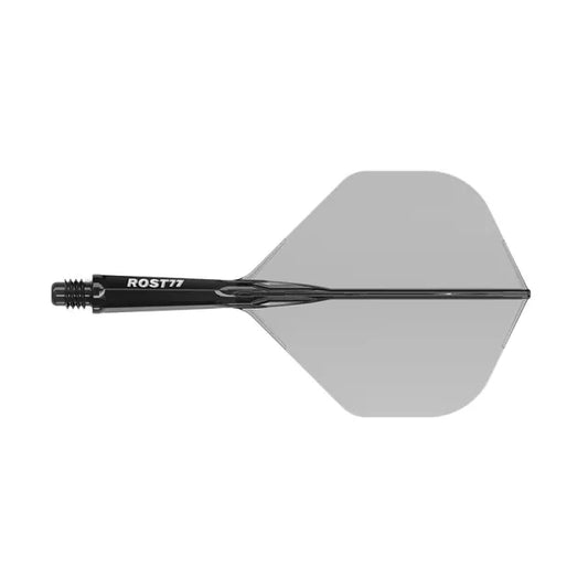 CUESOUL ROST 77 Integrated Dart Shaft & Flight - Big Standard Shape - Long - Transparent Black